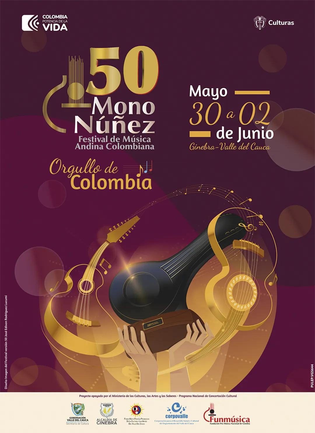 afiche que invita al 50 festival del mono núñez