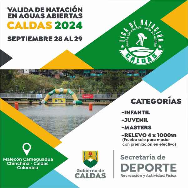 afiche promocional competencia de natación