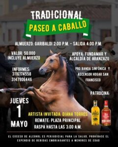 afiche invitación cabalgata en aranzazu