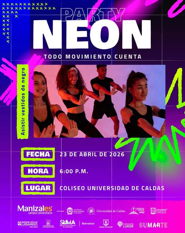Party Neon, una actividad de las universidades de Manizales