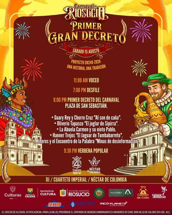 Primer Gran Decreto Carnaval de Riosucio 2027